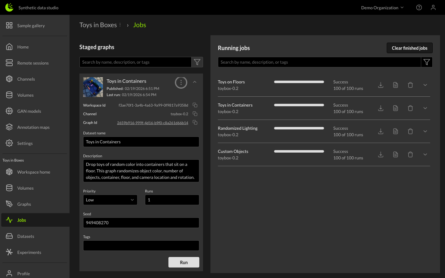 Toys in Boxes Staged Graph